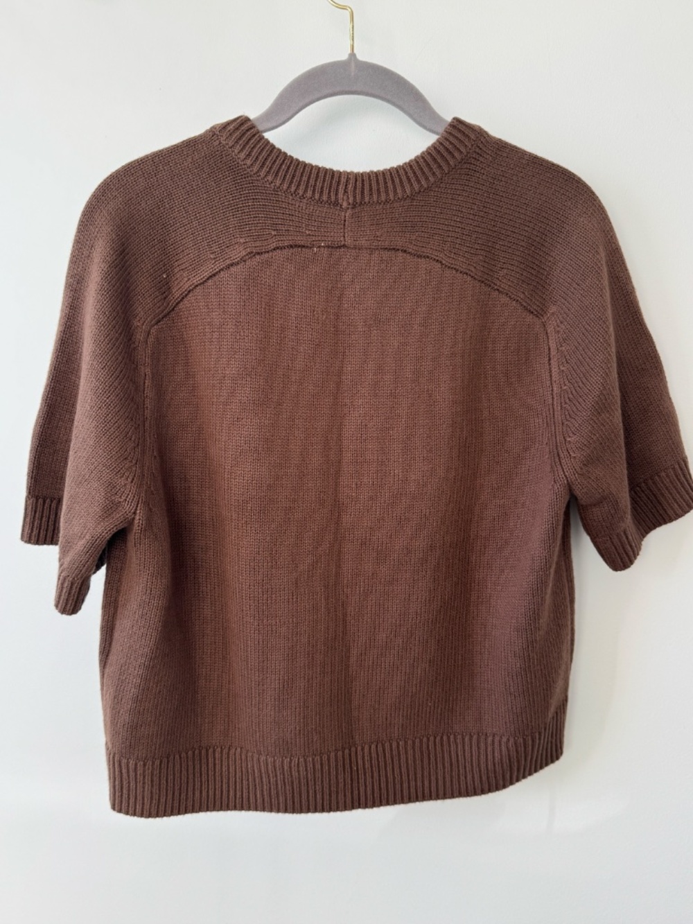 Abercrombie & Fitch Brown Short Sleeve Knit Sweater Top XS - Picture 4 of 7